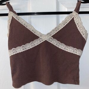 Garage tank top with lace detailing